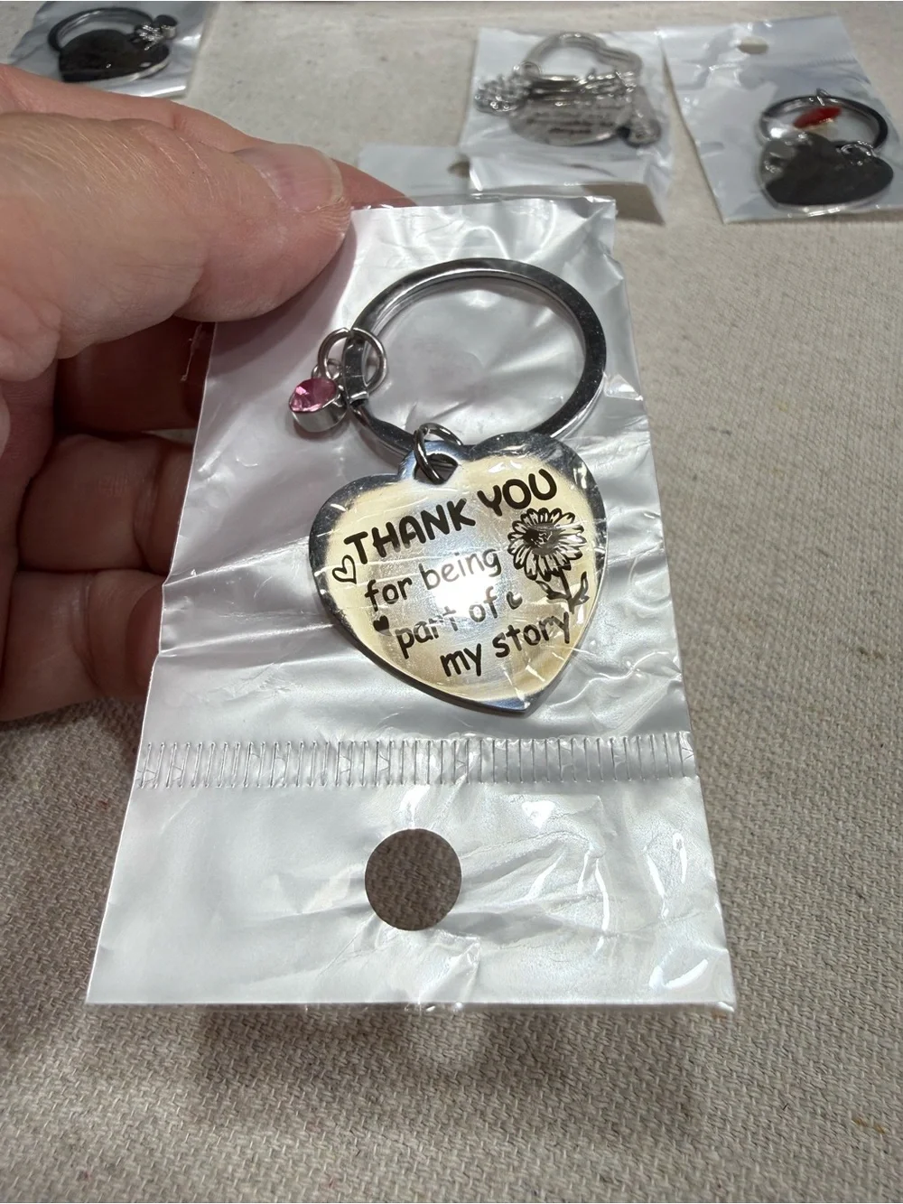 Thank You Cards with Keychain Gifts - NWT